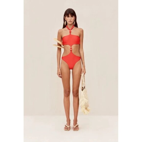 cult gaia Other - Cult Gaia Caitriona Halter One Piece Swimsuit in Lollipop Red